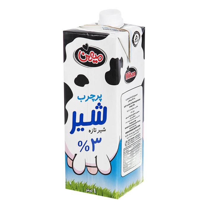 شیر پر چرب ۳درصد میهن ۱ لیتر